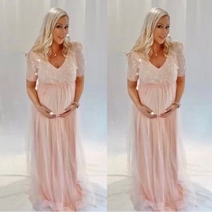Tiff Marie pink maternity dress size small